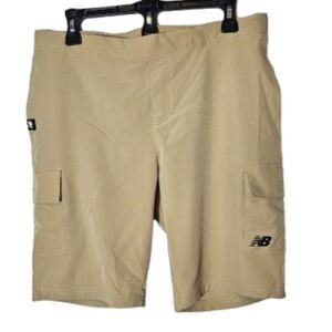 New Balance Tan Cargo Shorts Polyester and Spandex Boys Size XL 18/20 NWOT